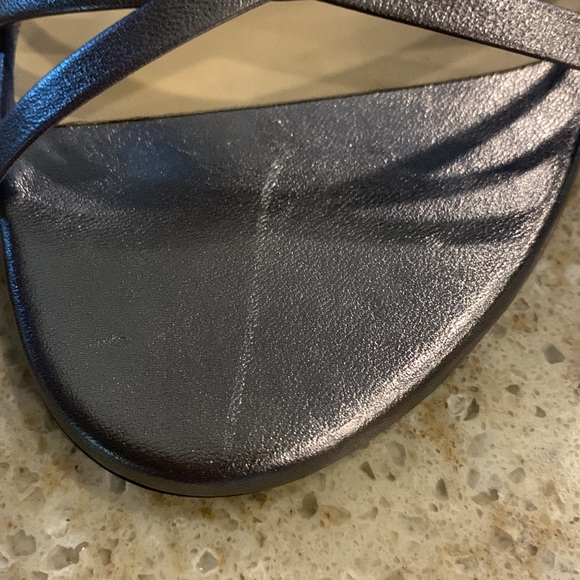 NWOT Stuart Weitzman | Starla 80 Ankle Strap in Gunmetal Leather Sandal Size 9 - Picture 5 of 9